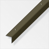 ALFER - Profil schodový úzký rýhovaný děrovaný hliník elox bronz 1000x19x20mm