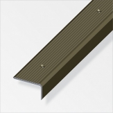 ALFER - Profil schodový široký rýhovaný děrovaný hliník elox bronz 1000x41x23mm