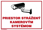 SK - Priestor strážený kamerovým systémom 210x297mm - plastová tabulka
