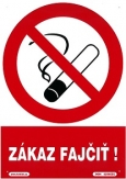 SK - Zákaz fajčiť! 210x297mm - plastová tabulka