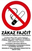 SK - Zákaz fajčiť v spoločných a nebytových priestoroch 140x90mm - samolepka