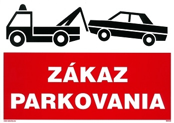 SK - Zákaz parkovania 210x297mm - samolepka