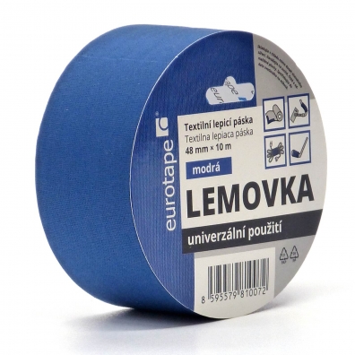 Eurotape - Lemovka textilní lepicí páska 48mm x 10m - modrá