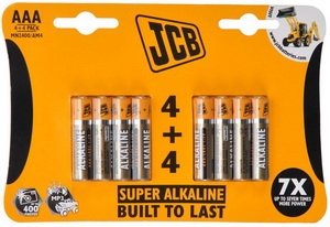 JCB - SUPER alkalická baterie AAA/LR03 - blistr 8 ks