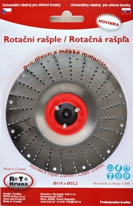ROTO - Rotační rašple 115x22,2mm - 2,0mm - čepel standard